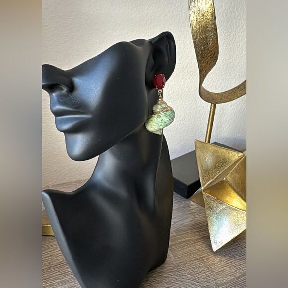 Bohemian seashell earrings A298 - Picture 3 of 5